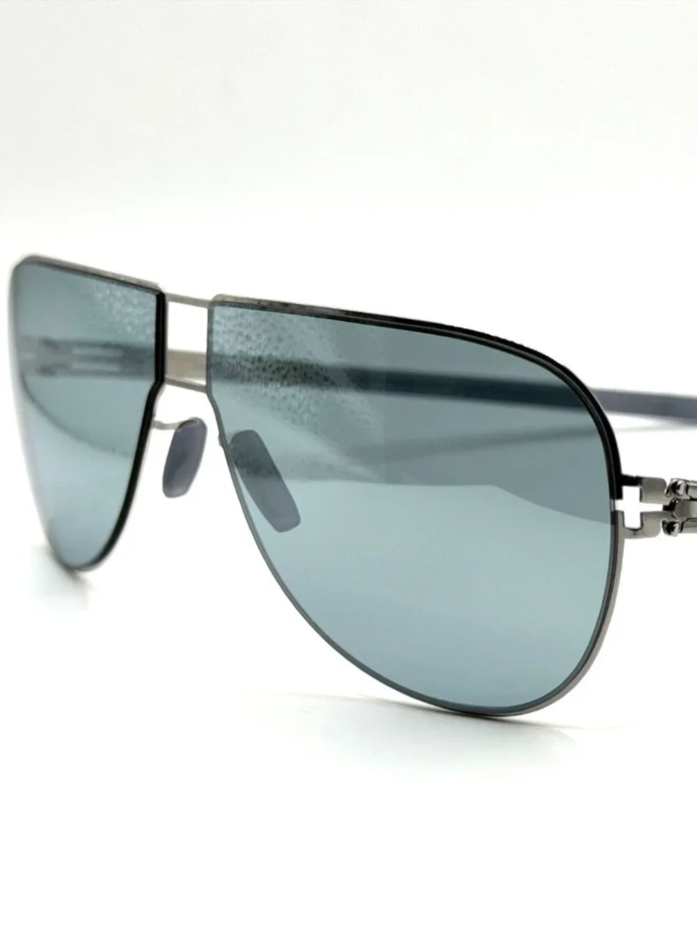 NEW IC! BERLIN CLAUDIUS H. CHROME/TEAL MIRRORED UNISEX SUNGLASSES 60MM 12 145